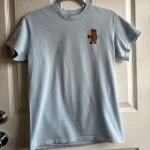 Riot Society Light Blue Tee with Bear Graphic- Small